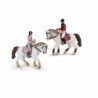 Lot de 2 cavaliers et leurs chevaux