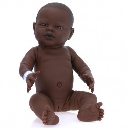 Poupée dur 45cm fille afriq.