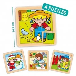 Lot de 4 puzzles (9 pièces)