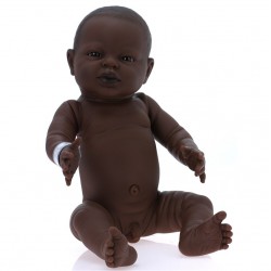 Poupée dur 45cm garçon afriq.