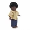 Poupée garçon africain avec cheveux 18cm