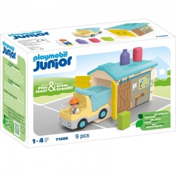 Ouvrier avec camion et...