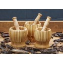 3 pilons et mortiers en bois