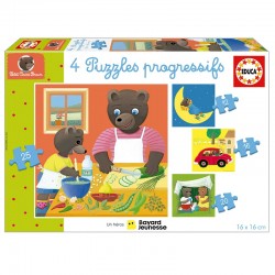 4 puzzles Petit ours brun