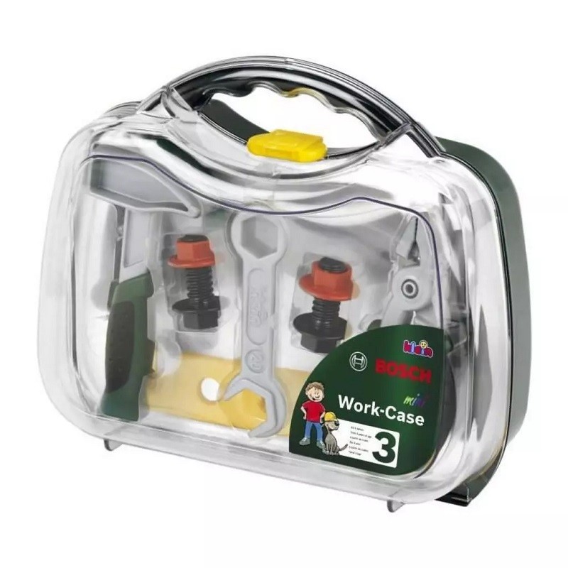 Mallette à outils factice transparente Bosch moyen modèle.