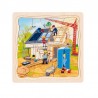 Puzzle 3 niveaux: nous construisons une maison