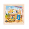 Puzzle 3 niveaux: nous construisons une maison