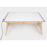 Table lumineuse et son support en bois