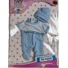 Pyjama bleu ciel pour poupée 28 cm