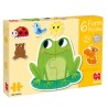 6 Puzzles Animaux 2 pièces