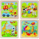 4 puzzles de 9 pièces 
