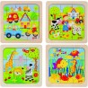 4 puzzles de 9 pièces 